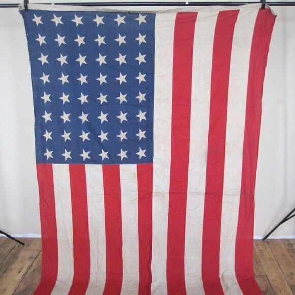 VINTAGE 48 Star US American Flag 95x55.5 Big 1940 - Picture 1 of 6